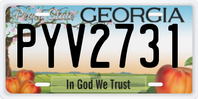 GA license plate PYV2731