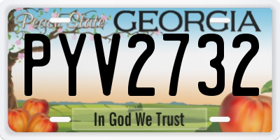 GA license plate PYV2732