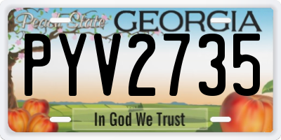 GA license plate PYV2735