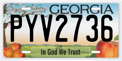 GA license plate PYV2736