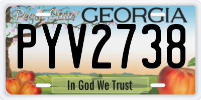 GA license plate PYV2738