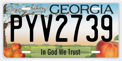 GA license plate PYV2739