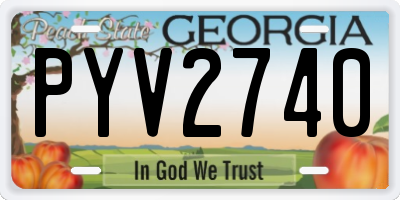GA license plate PYV2740