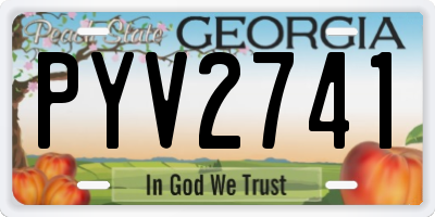 GA license plate PYV2741