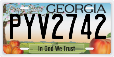 GA license plate PYV2742