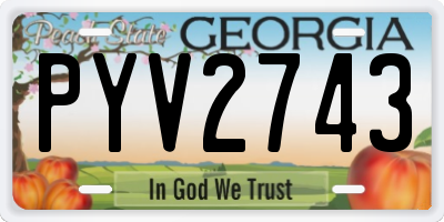 GA license plate PYV2743