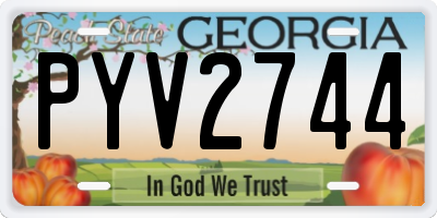 GA license plate PYV2744