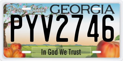 GA license plate PYV2746