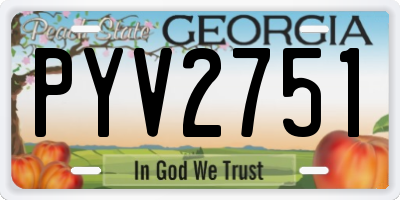 GA license plate PYV2751