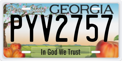 GA license plate PYV2757