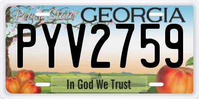 GA license plate PYV2759