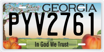 GA license plate PYV2761