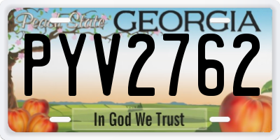 GA license plate PYV2762