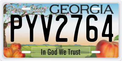 GA license plate PYV2764