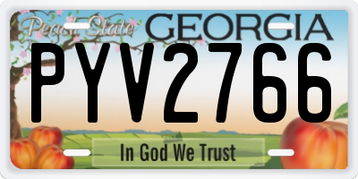 GA license plate PYV2766