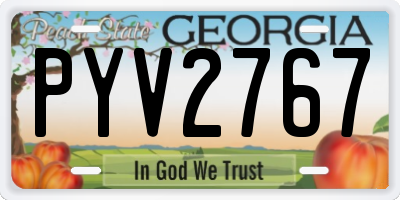 GA license plate PYV2767