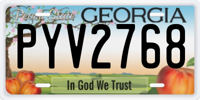 GA license plate PYV2768