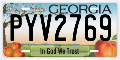 GA license plate PYV2769