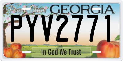 GA license plate PYV2771