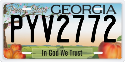 GA license plate PYV2772