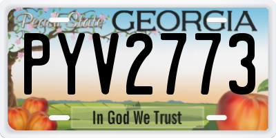 GA license plate PYV2773