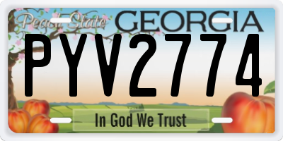 GA license plate PYV2774
