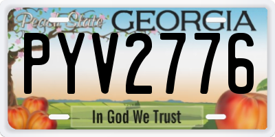 GA license plate PYV2776