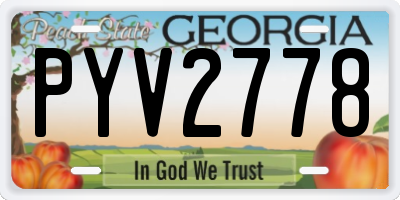 GA license plate PYV2778