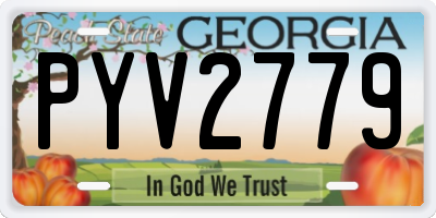 GA license plate PYV2779