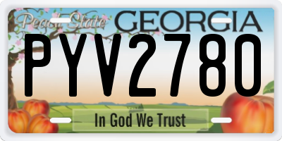 GA license plate PYV2780