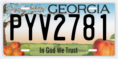 GA license plate PYV2781