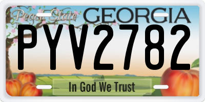 GA license plate PYV2782