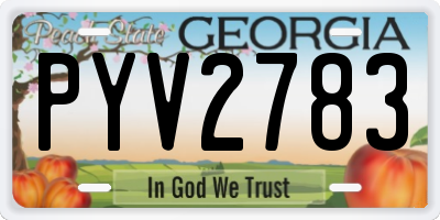 GA license plate PYV2783