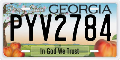 GA license plate PYV2784