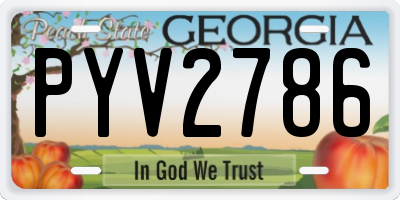 GA license plate PYV2786