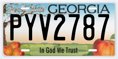 GA license plate PYV2787