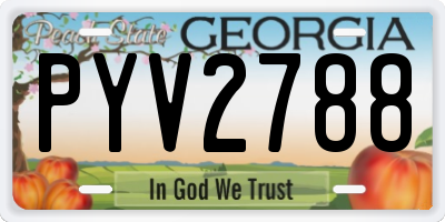 GA license plate PYV2788