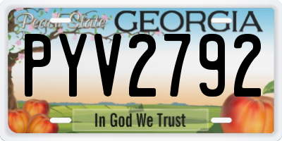 GA license plate PYV2792