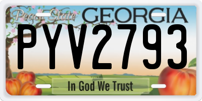 GA license plate PYV2793