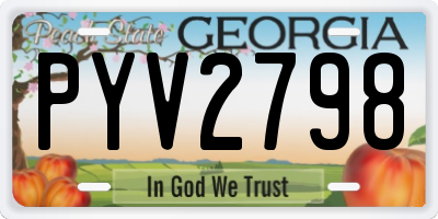 GA license plate PYV2798