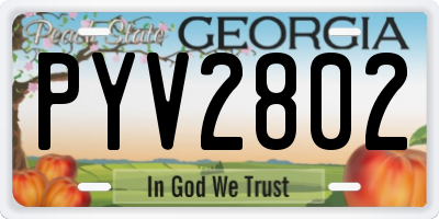 GA license plate PYV2802