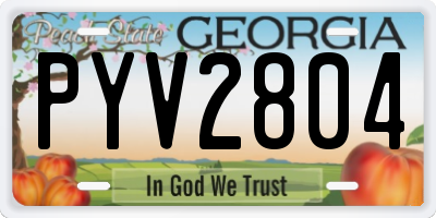 GA license plate PYV2804