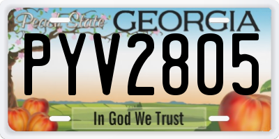 GA license plate PYV2805