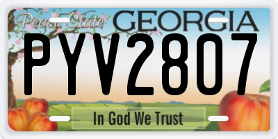 GA license plate PYV2807