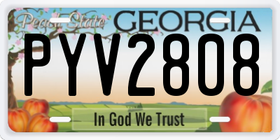 GA license plate PYV2808