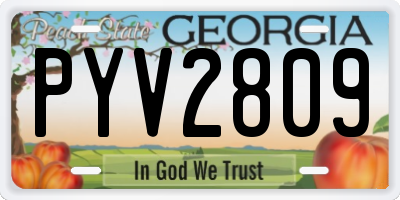 GA license plate PYV2809