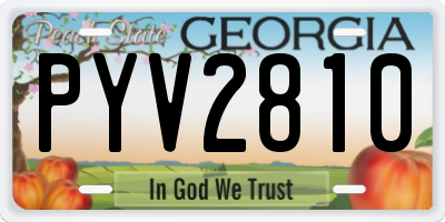 GA license plate PYV2810