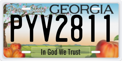 GA license plate PYV2811