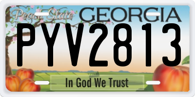 GA license plate PYV2813
