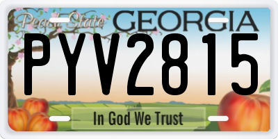 GA license plate PYV2815